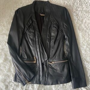 Marciano Lamb Skin Black Leather Jacket
